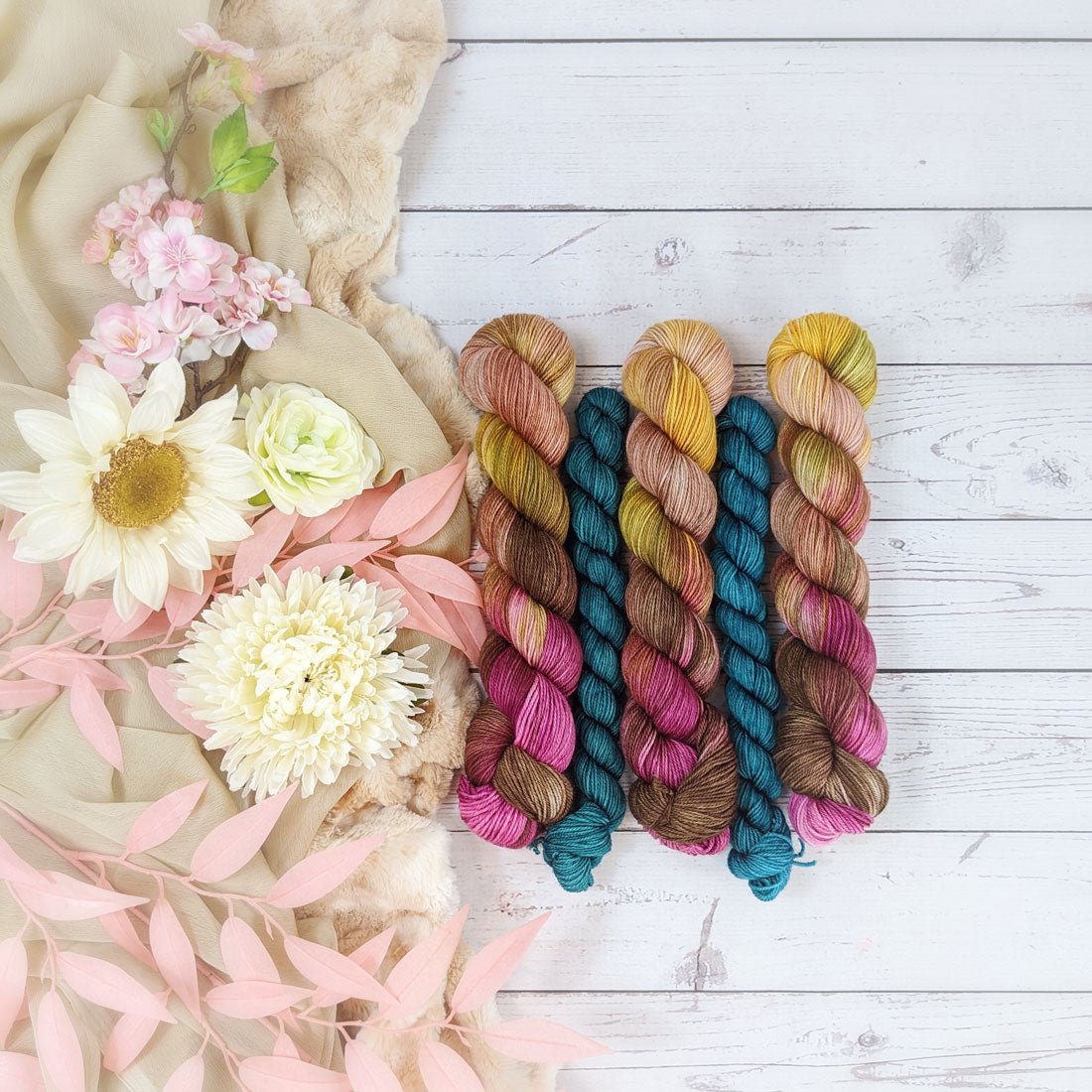 Golden Hour - Hand-Painted Sock Yarn w/ Coordinating Mini Skein