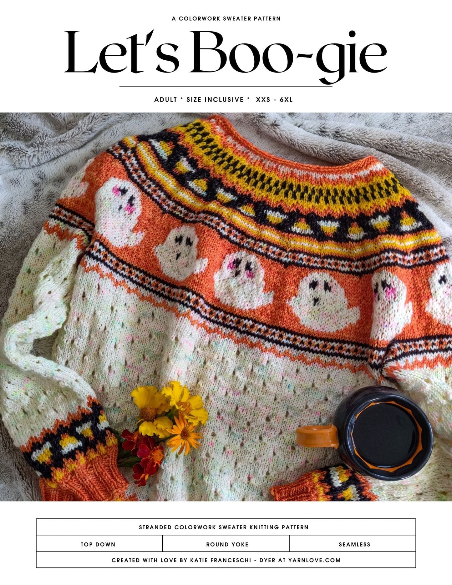 Let's Boo-gie Adult Sweater Pattern