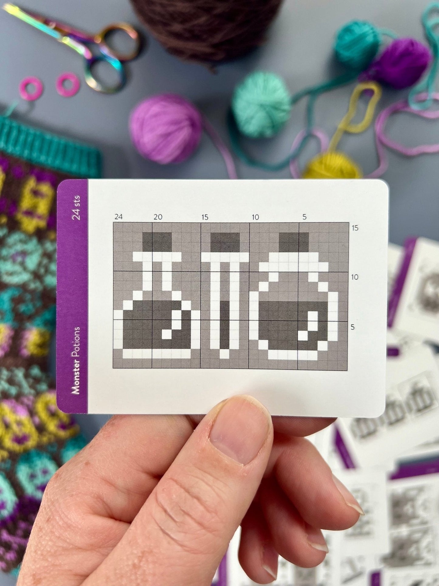 Monster Doodle Deck: Knitting Chart & Stitch Dictionary cards