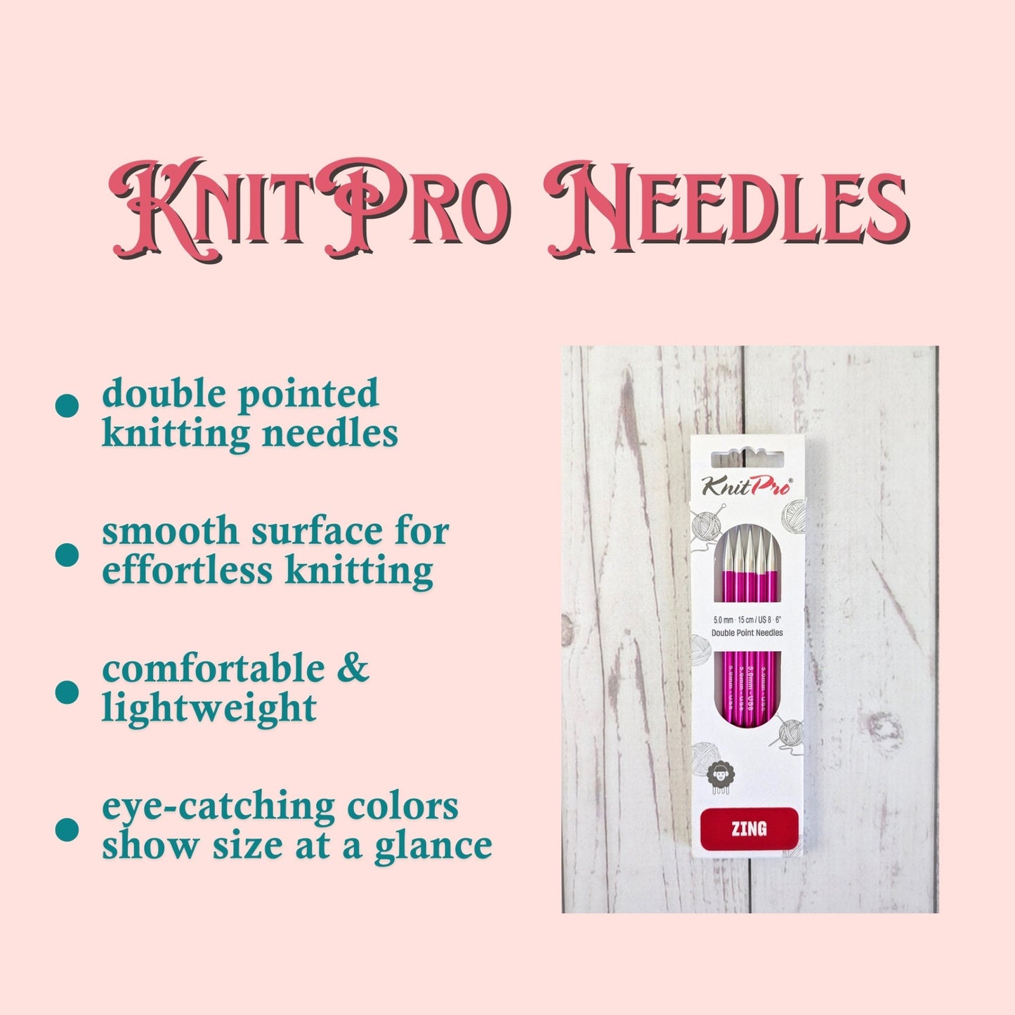 Zing Double Pointed Knitting Needles - 6"