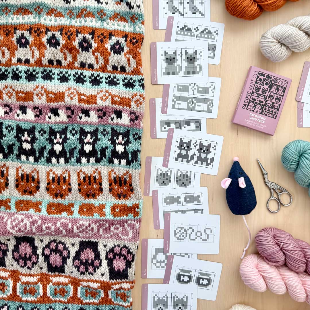 Cat Doodle Deck: Knitting Charts & Stitch Dictionary Cards for Cat Lovers