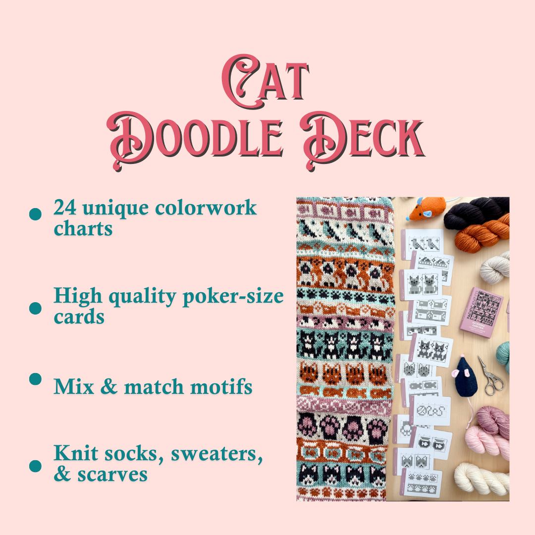 Cat Doodle Deck: Knitting Charts & Stitch Dictionary Cards for Cat Lovers