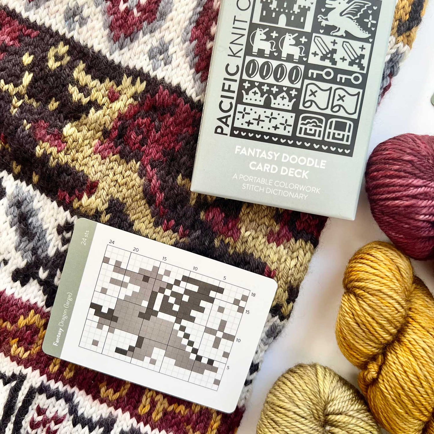 Fantasy Doodle Deck: Knitting Chart & Stitch Dictionary cards