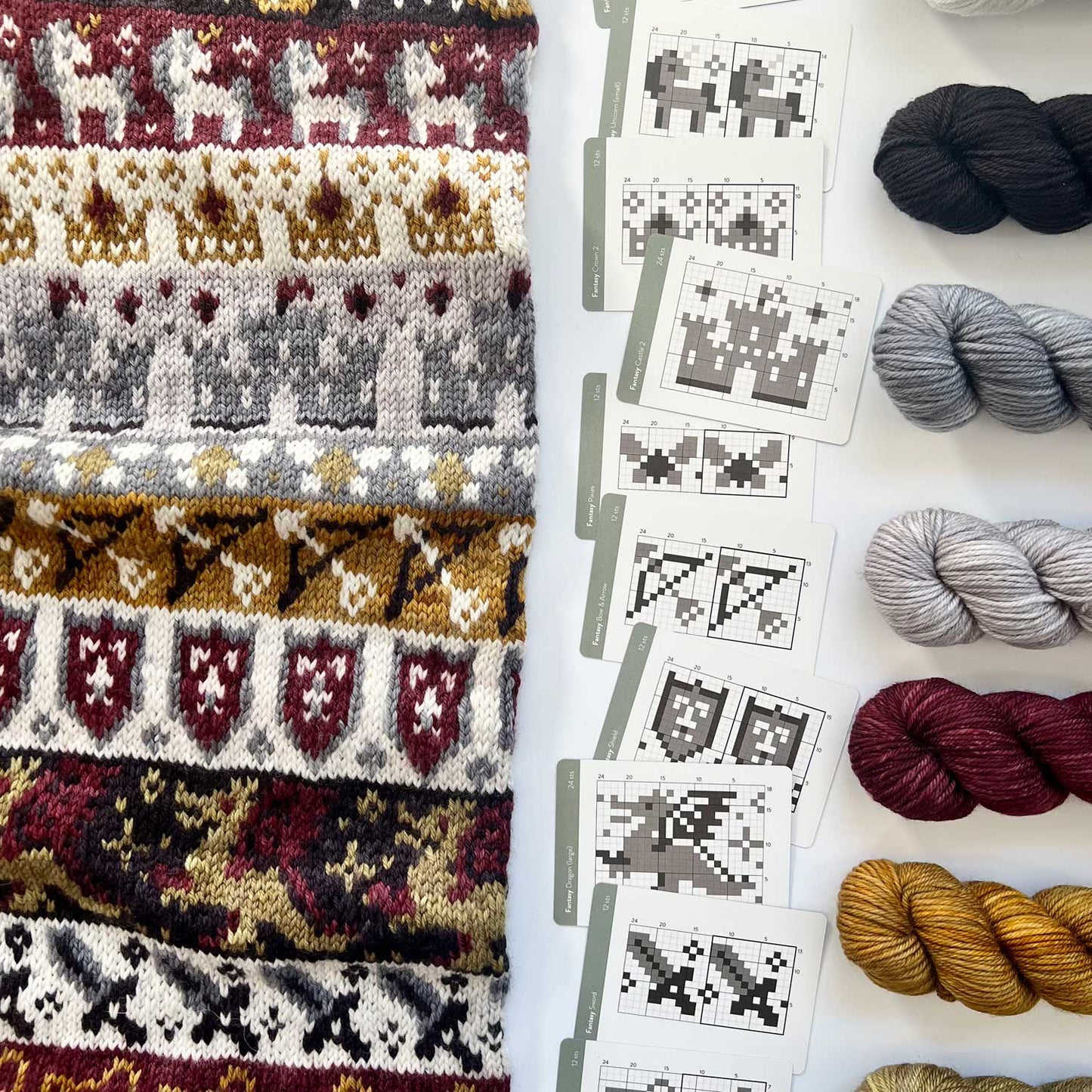 Fantasy Doodle Deck: Knitting Chart & Stitch Dictionary cards