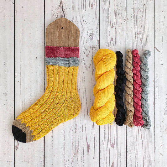 Pencil Me In Sock Kit– Back-to-School Colorwork Knitting