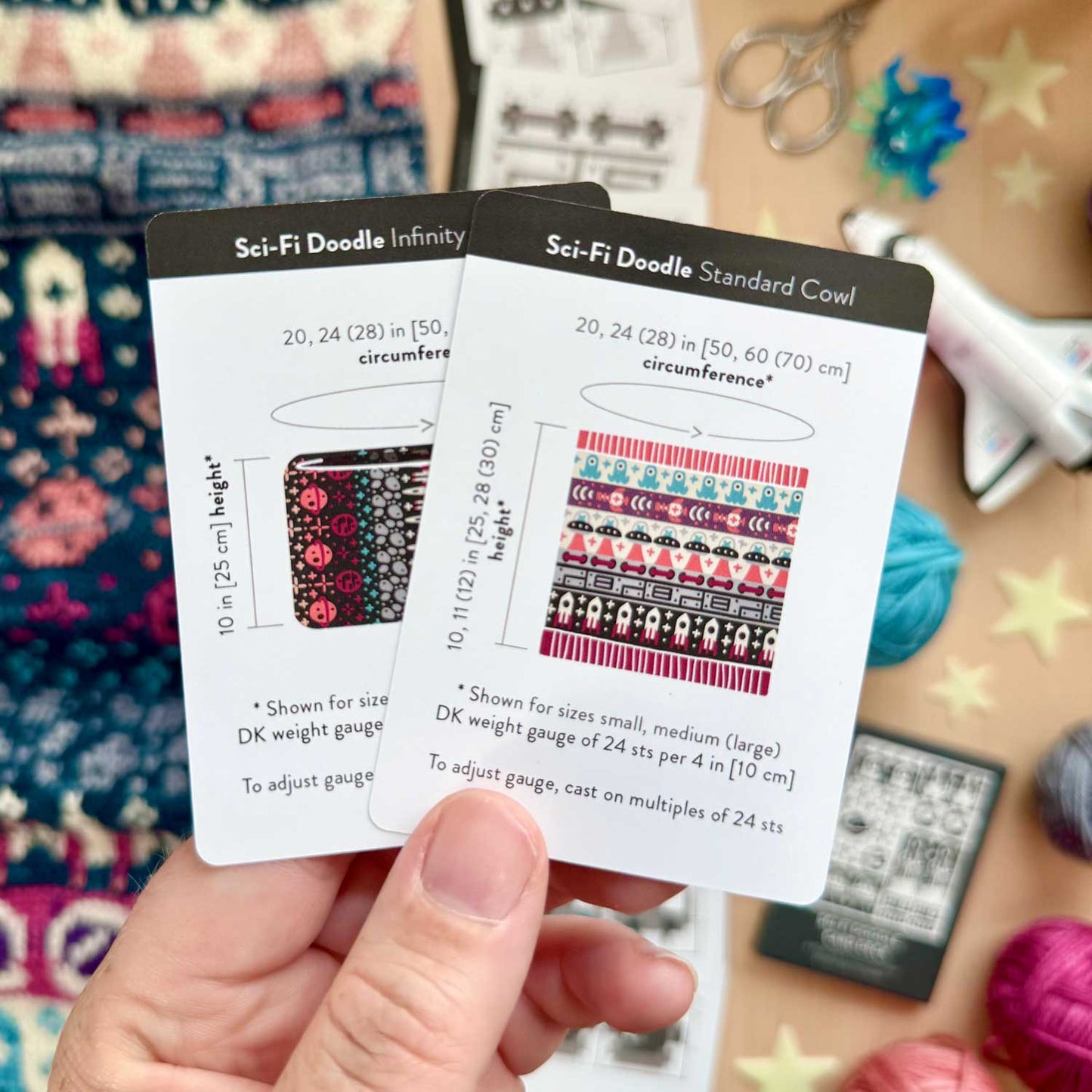 SciFi Doodle Deck: Knitting Chart & Stitch Dictionary cards