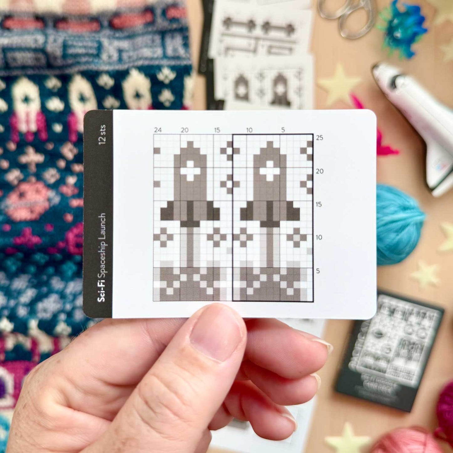 SciFi Doodle Deck: Knitting Chart & Stitch Dictionary cards