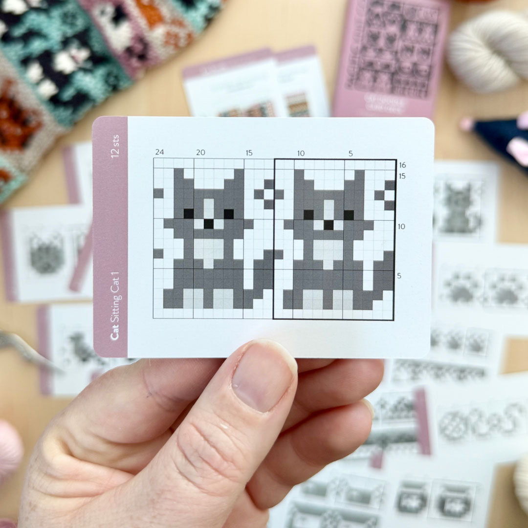 Cat Doodle Deck: Knitting Charts & Stitch Dictionary Cards for Cat Lovers