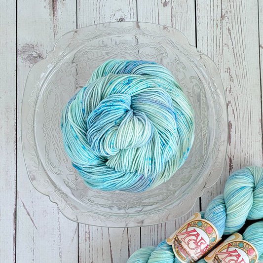 Whispering Waves - speckled blue yarn