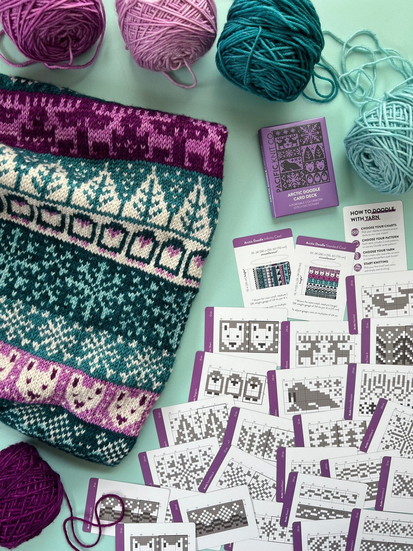 Arctic Doodle Deck: Knitting Chart & Stitch Dictionary Cards