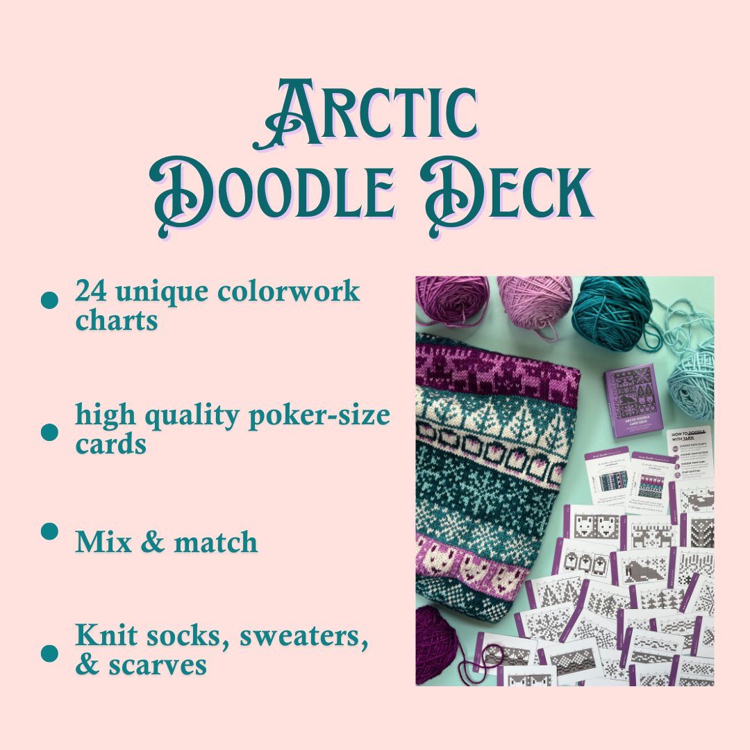Arctic Doodle Deck: Knitting Chart & Stitch Dictionary Cards