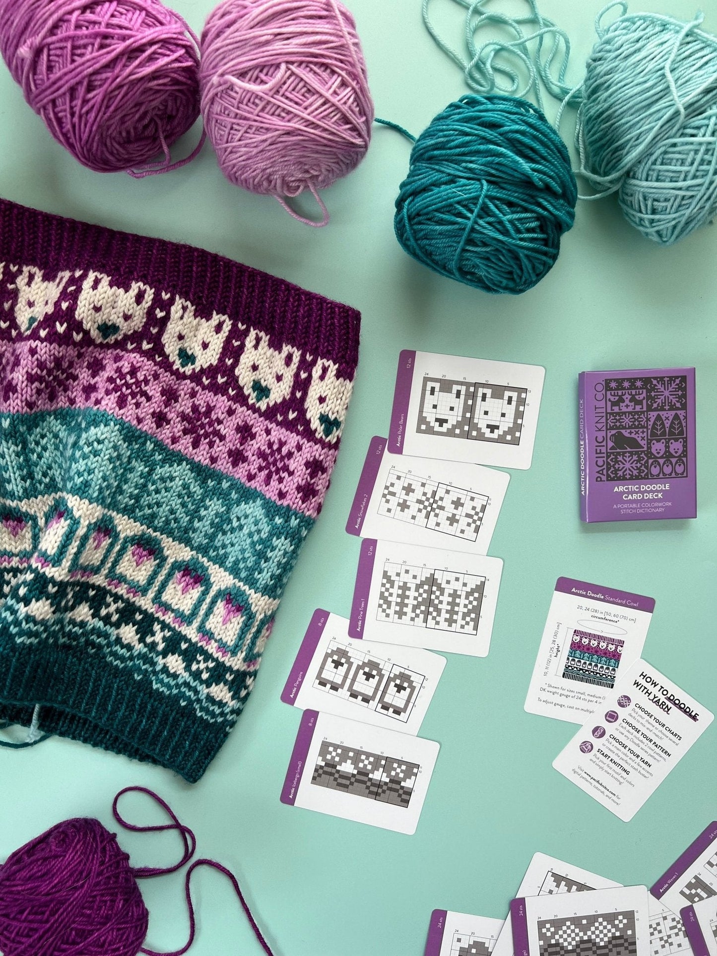 Arctic Doodle Deck: Knitting Chart & Stitch Dictionary Cards