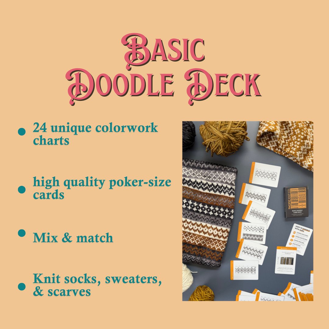 Basic Doodle Deck: Knitting Chart & Stitch Dictionary Cards