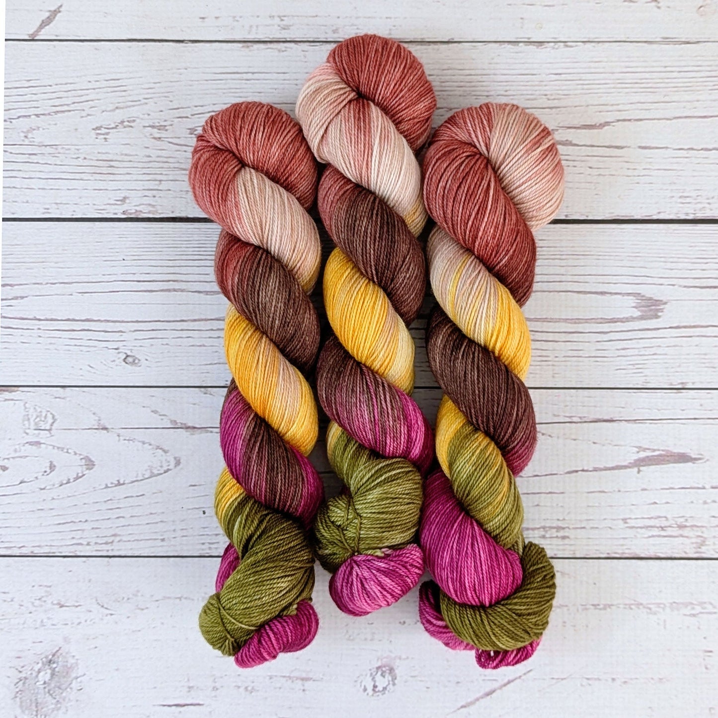 Golden Hour - Hand-Painted Sock Yarn w/ Coordinating Mini Skein