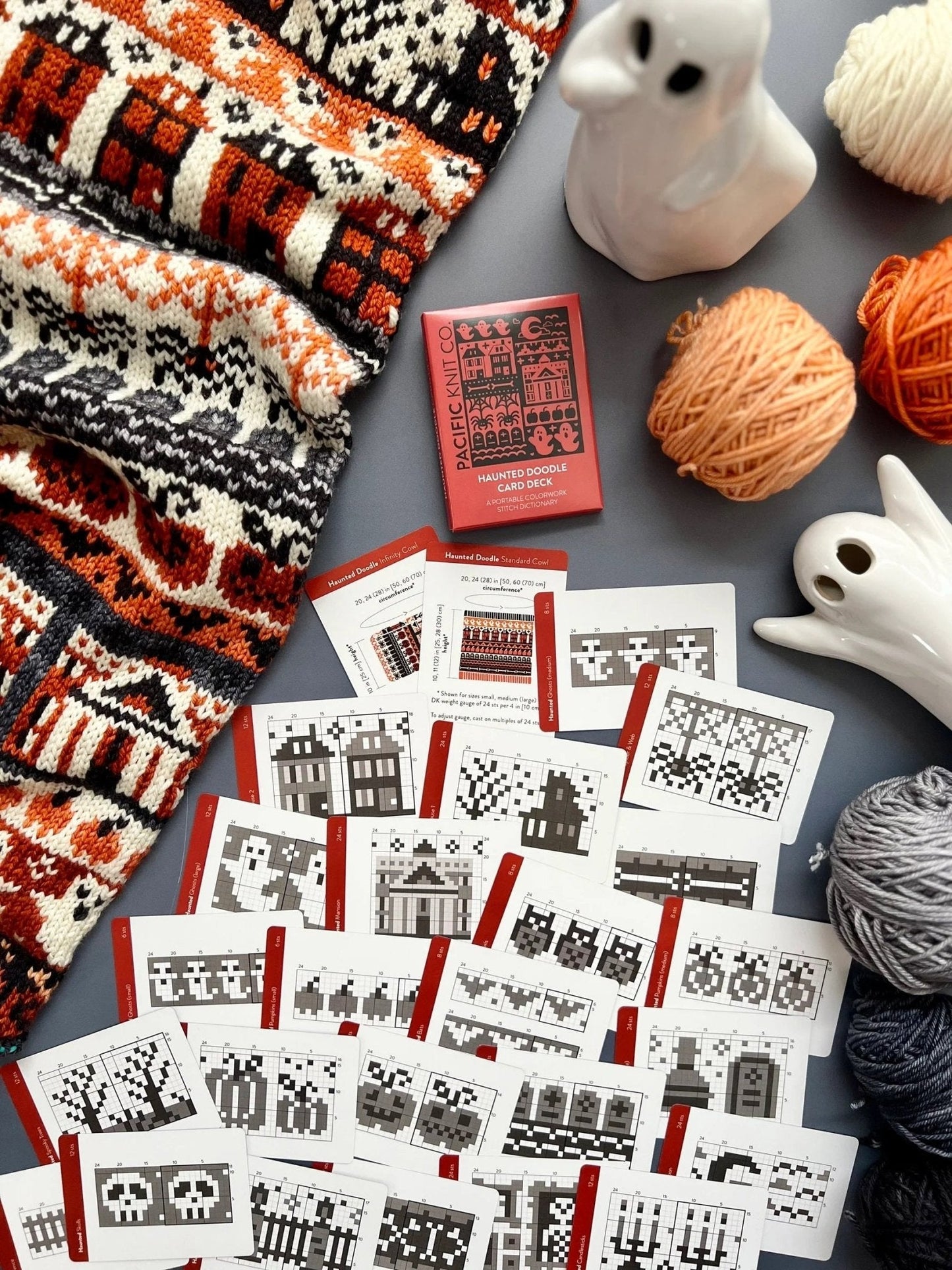 Haunted Doodle Deck: Knitting Chart & Stitch Dictionary cards