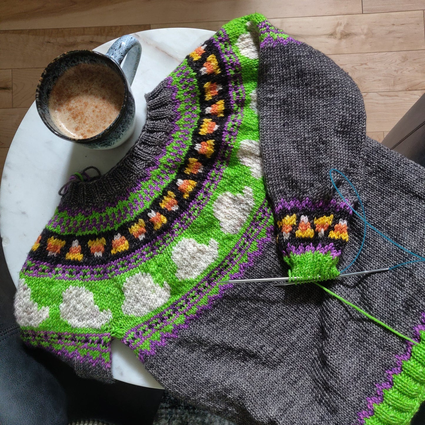 Let's Boo-gie Sweater Lime Version