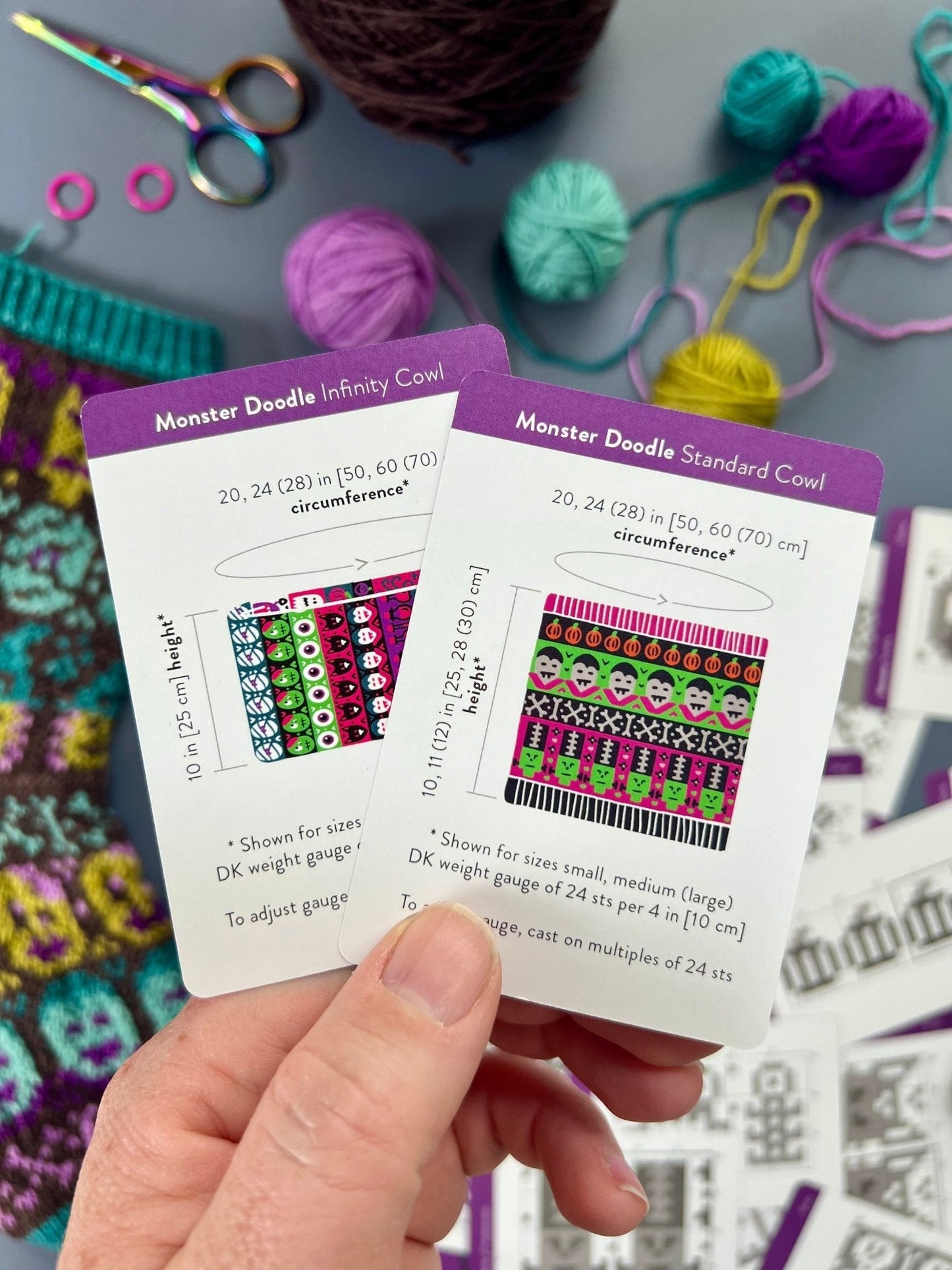 Monster Doodle Deck: Knitting Chart & Stitch Dictionary cards