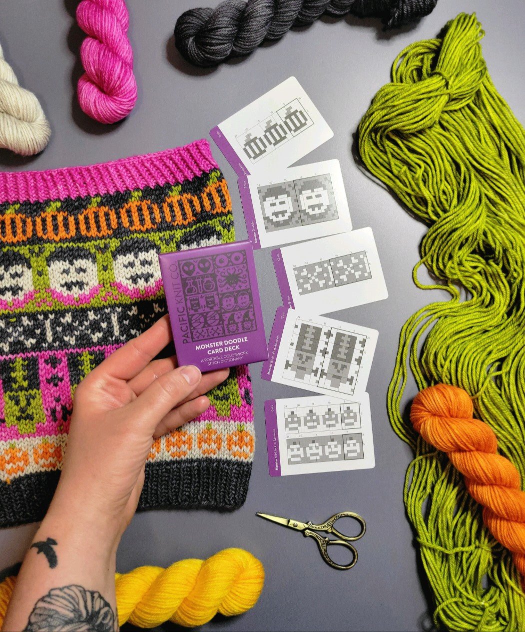 Monster Doodle Deck: Knitting Chart & Stitch Dictionary cards
